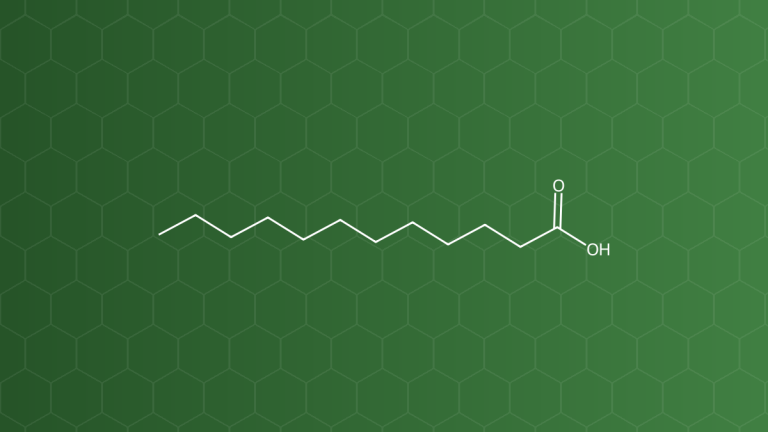 Lauric Acid (Acid lauric (acid dodecanoic)) – Nhũ hóa, tăng thấm, tá dược trơn, diện hoạt – công thức cấu tạo