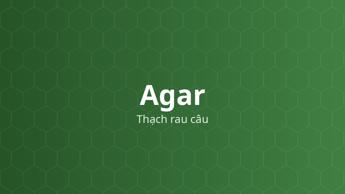 Agar (Thạch rau câu) – Tạo gel, ổn định, tạo hỗn dịch