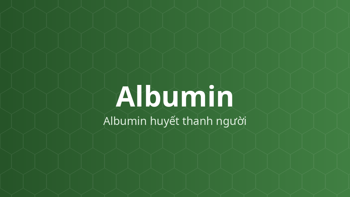Albumin (Albumin huyết thanh người) – Chất ổn định