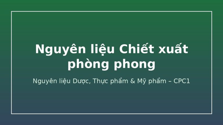 Nguyên liệu Chiết xuất phòng phong – CPC1