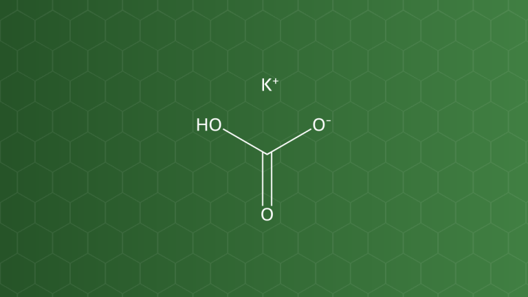 Potassium Bicarbonate (Kali bicarbonat) – Chất kiềm hóa, nguồn CO₂ viên sủi – công thức cấu tạo