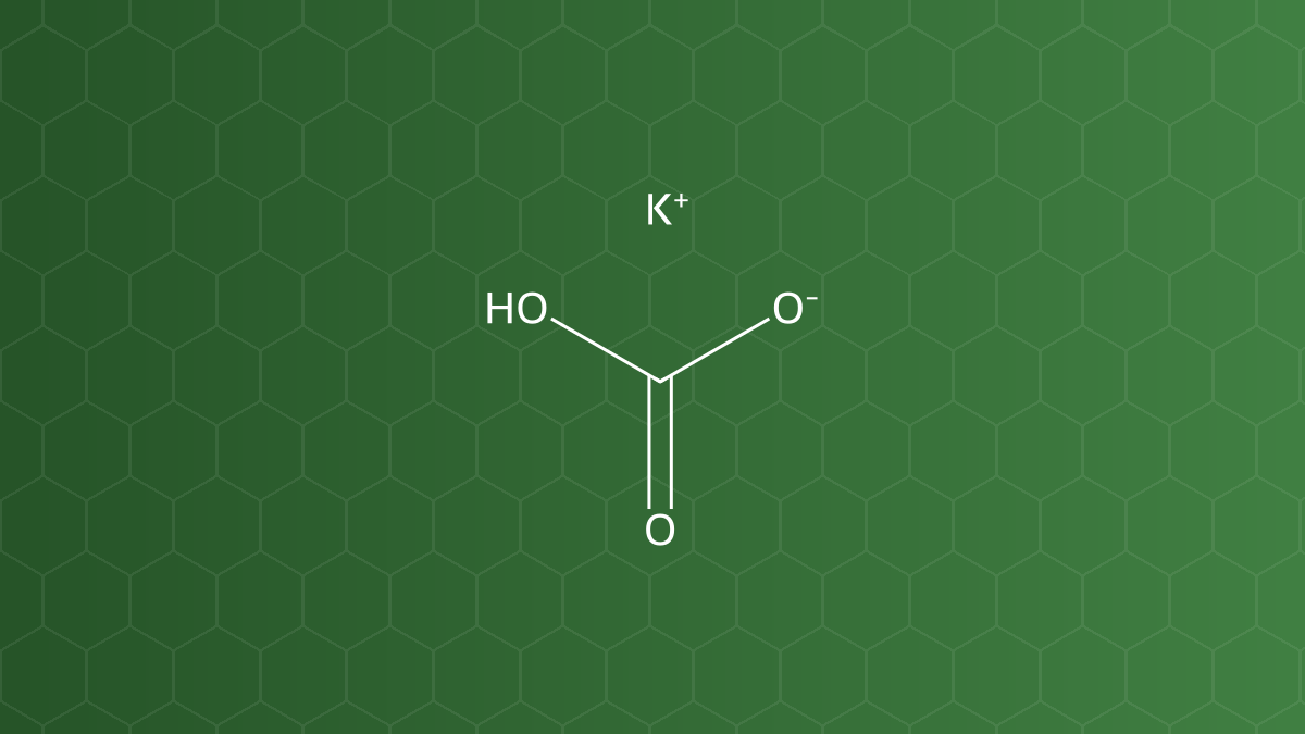 Potassium Bicarbonate (Kali bicarbonat) – Chất kiềm hóa, nguồn CO₂ viên sủi – công thức cấu tạo