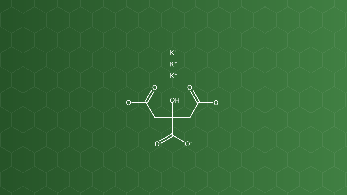 Potassium Citrate (Kali citrat) – Chất đệm, kiềm hóa, cô lập ion – công thức cấu tạo
