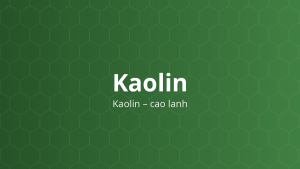 Kaolin (Kaolin – cao lanh) – Chất hấp phụ, tạo hỗn dịch, tá dược độn