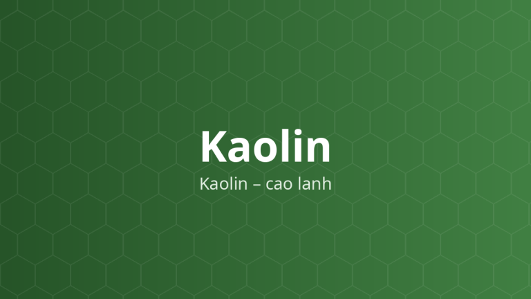 Kaolin (Kaolin – cao lanh) – Chất hấp phụ, tạo hỗn dịch, tá dược độn