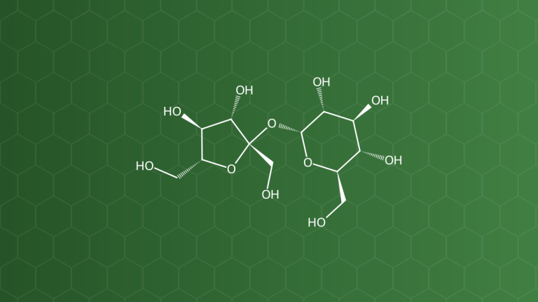 Sucrose (Saccarose (sucrose)) – Tạo ngọt, bao đường, dính, độn – công thức cấu tạo