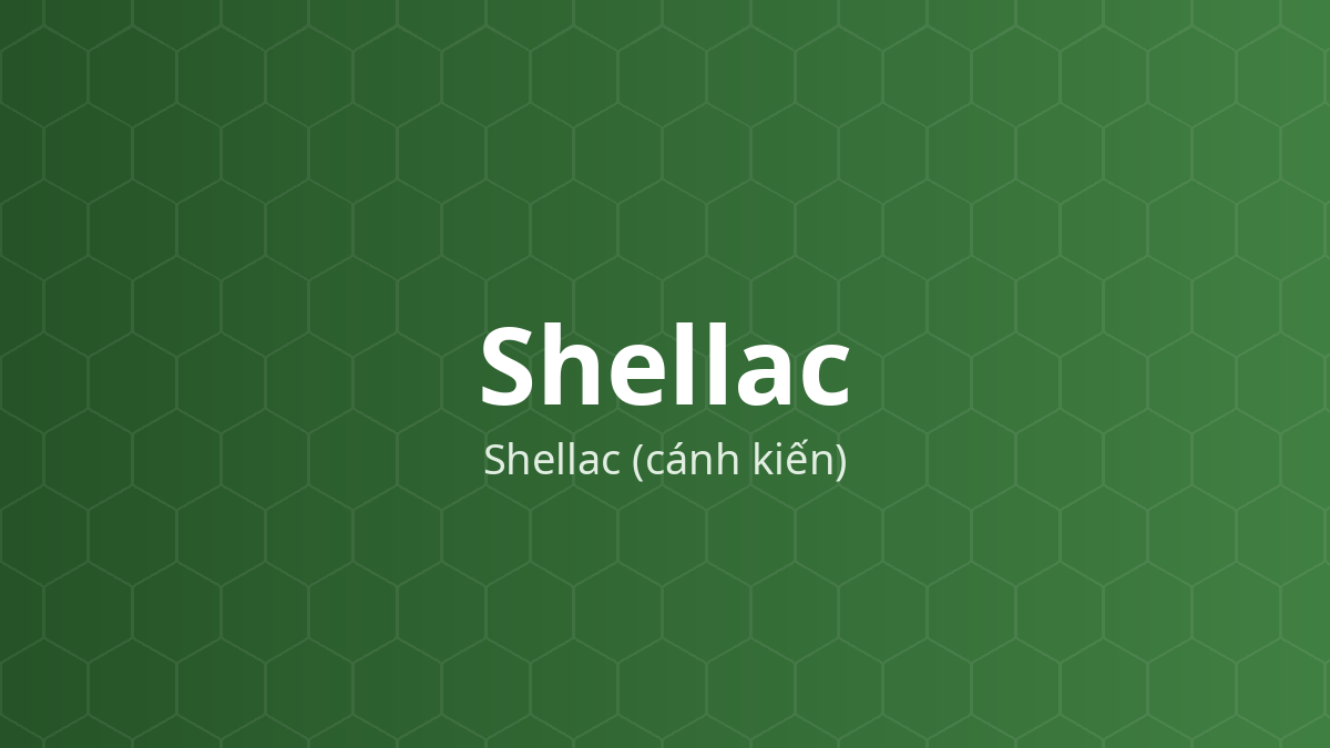 Shellac (Shellac (cánh kiến)) – Chất bao