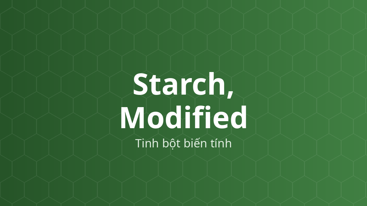 Starch, Modified (Tinh bột biến tính) – Tá dược dính, tạo màng