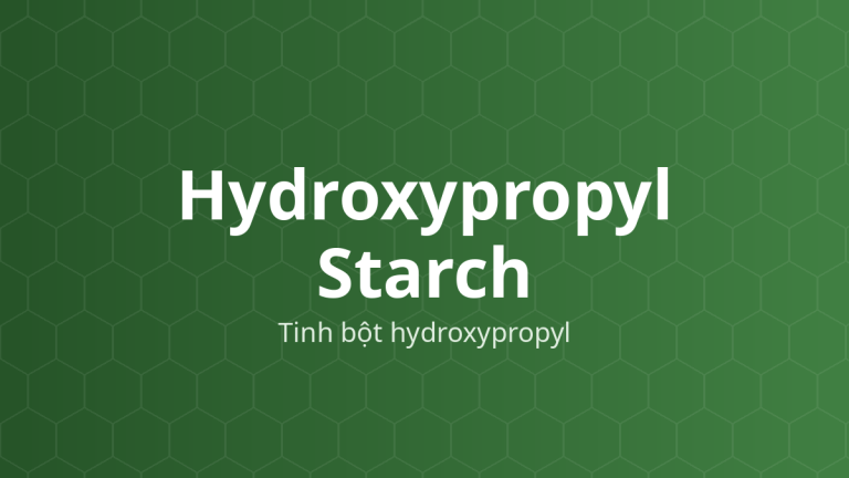 Hydroxypropyl Starch (Tinh bột hydroxypropyl) – Tá dược dính, rã, nhũ hóa, làm đặc