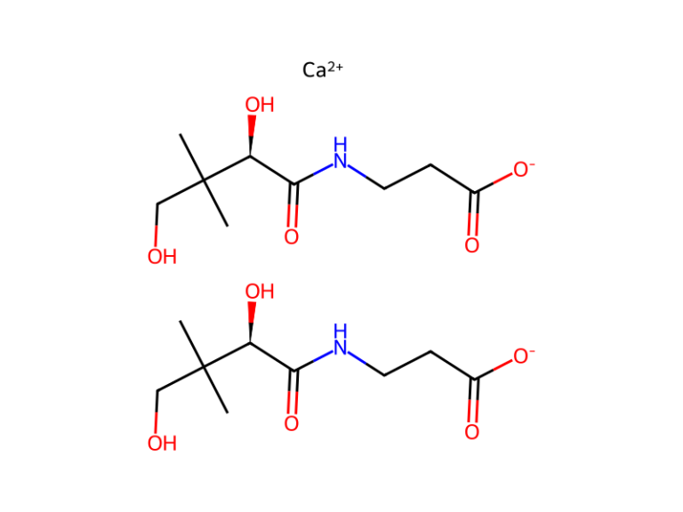 Công thức cấu tạo Vitamin B5 (D-Calcium Pantothenate) – nguyên liệu